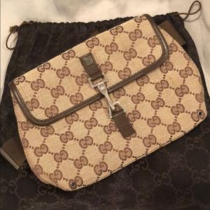 GUCCI Brown GG canvas belt waist bag